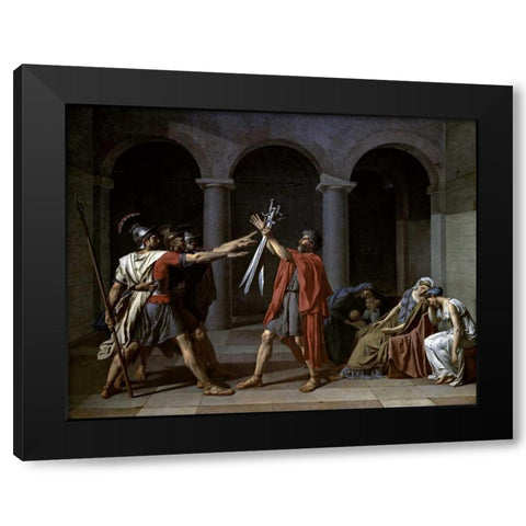 Oath of The Horatii Black Modern Wood Framed Art Print by David, Jacques-Louis