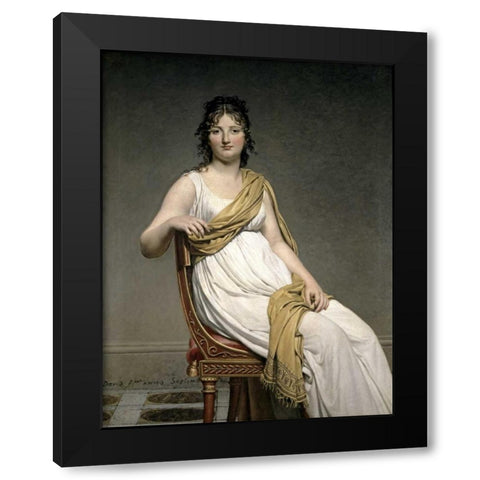 Portrait De Madame Verninac Black Modern Wood Framed Art Print with Double Matting by David, Jacques-Louis