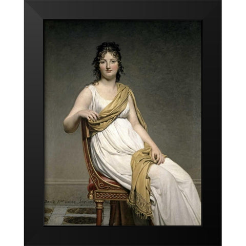 Portrait De Madame Verninac Black Modern Wood Framed Art Print by David, Jacques-Louis