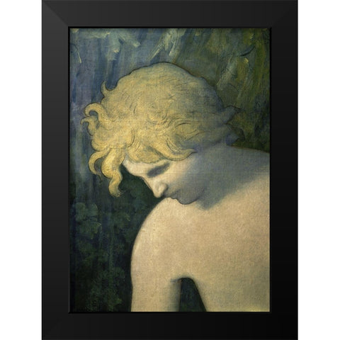 The Imagination (Detail) I Black Modern Wood Framed Art Print by de Chavannes, Pierre Puvis