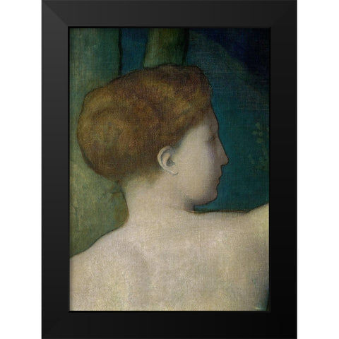 The Imagination (Detail) II Black Modern Wood Framed Art Print by de Chavannes, Pierre Puvis
