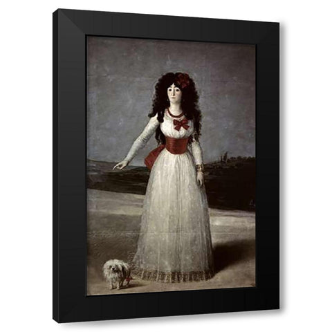 13th Duchess of Alba Black Modern Wood Framed Art Print with Double Matting by Goya, Francisco De
