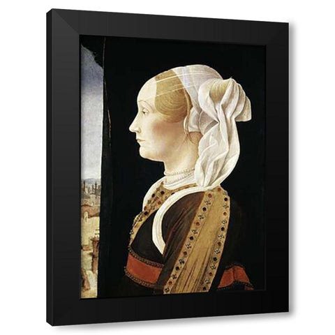 Ginevra Bentivoglio Black Modern Wood Framed Art Print with Double Matting by Roberti, Ercole de