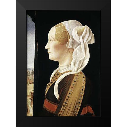 Ginevra Bentivoglio Black Modern Wood Framed Art Print by Roberti, Ercole de