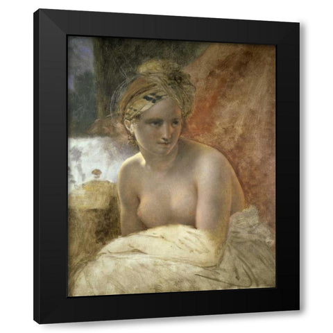 Odalisque Black Modern Wood Framed Art Print by De Roucy-Trioson, Anne Girodet