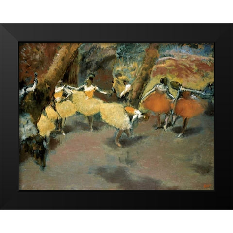 Before the Performance Black Modern Wood Framed Art Print by Degas, Edgar