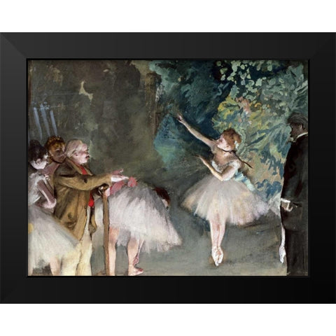 Repetition de Ballet Black Modern Wood Framed Art Print by Degas, Edgar