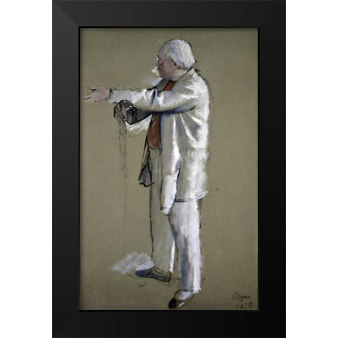 The Ballet Master Black Modern Wood Framed Art Print by Degas, Edgar