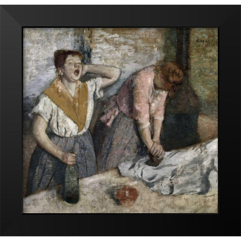 The Ironers Black Modern Wood Framed Art Print by Degas, Edgar