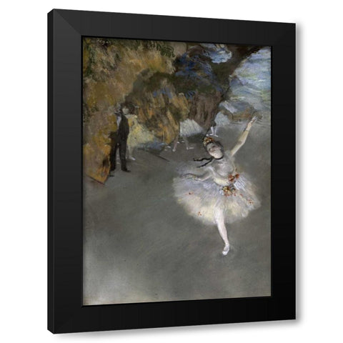 The Star Black Modern Wood Framed Art Print by Degas, Edgar