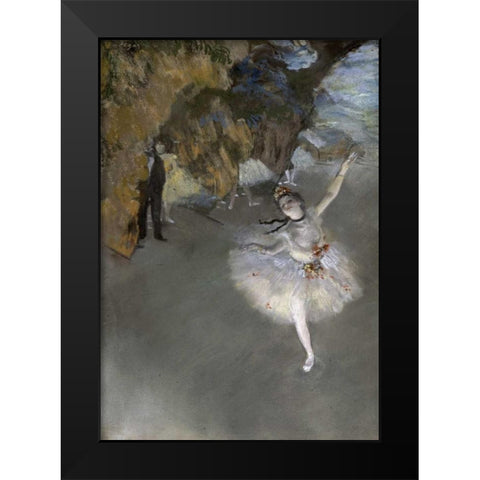 The Star Black Modern Wood Framed Art Print by Degas, Edgar