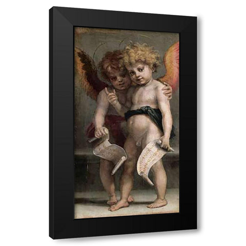 Vallombrosiana Altarpiece (Detail) Black Modern Wood Framed Art Print with Double Matting by Del Sarto, Andrea