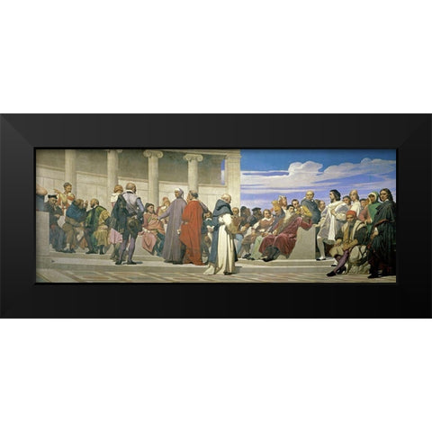 Hemicycle De LEcole Des Beaux Arts Black Modern Wood Framed Art Print by Delaroche, Paul