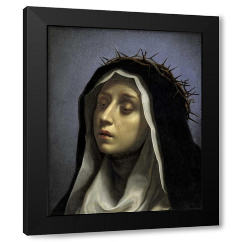 Saint Catherine of Siena Black Modern Wood Framed Art Print by Dolci, Carlo