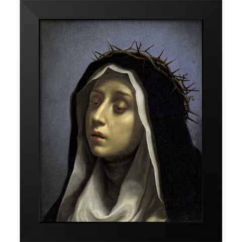 Saint Catherine of Siena Black Modern Wood Framed Art Print by Dolci, Carlo