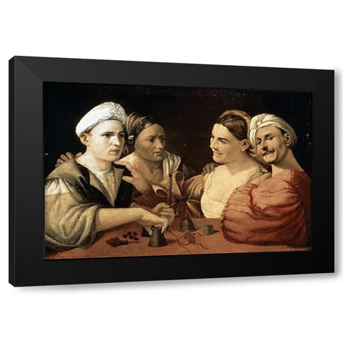 Magicians Black Modern Wood Framed Art Print by Dossi, Dosso
