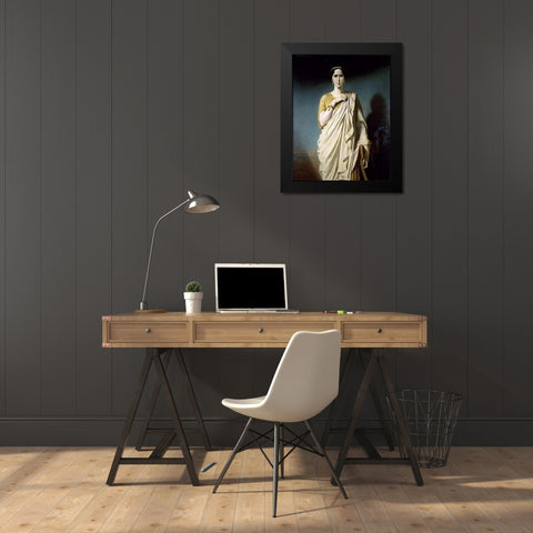Rachel Black Modern Wood Framed Art Print by Dubufe, Edouard
