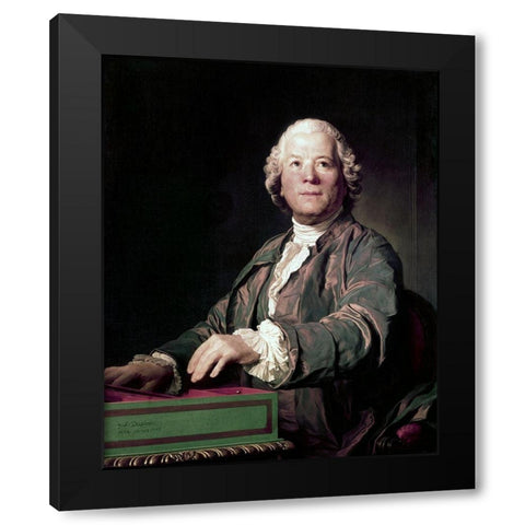 Gluck at The Spinet Black Modern Wood Framed Art Print with Double Matting by Duplessis, Joseph Siffred