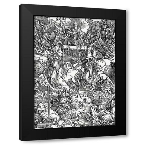 Last Judgment Black Modern Wood Framed Art Print with Double Matting by Durer, Albrecht
