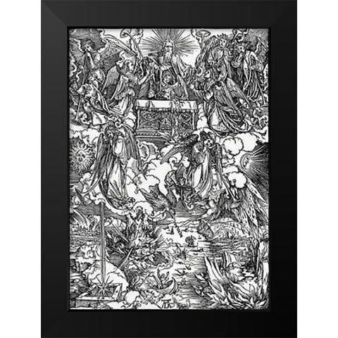 Last Judgment Black Modern Wood Framed Art Print by Durer, Albrecht