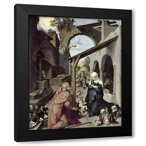 Paumgartner Altarpiece (Central Panel) Black Modern Wood Framed Art Print with Double Matting by Durer, Albrecht