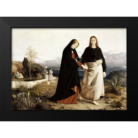 John Leading Mary From The Tomb Black Modern Wood Framed Art Print by Dyce, William