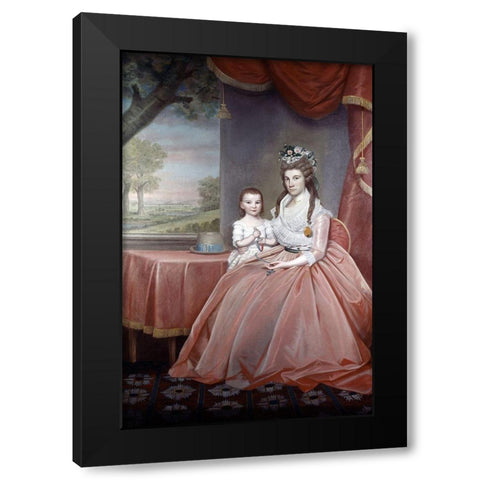 Mrs. Elijah Boardman and Her Son Black Modern Wood Framed Art Print with Double Matting by Earl, Ralph