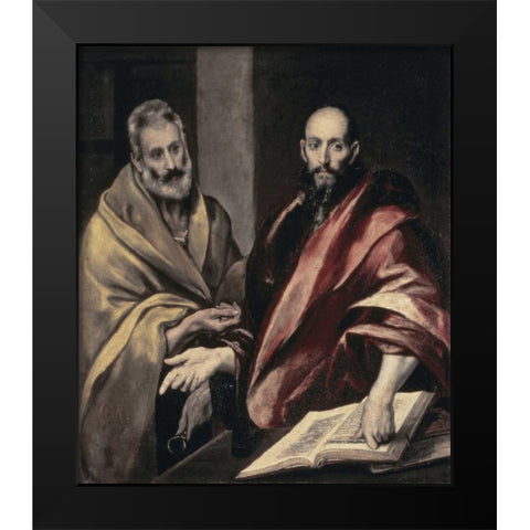 Apostles St. Peter and St. Paul Black Modern Wood Framed Art Print by El Greco