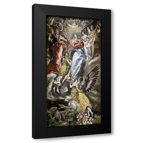 Assumption of The Virgin Black Modern Wood Framed Art Print by Greco, El