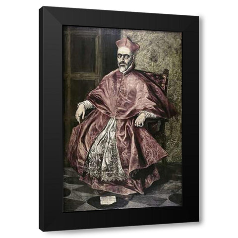 Cardinal Nino De Guevara Black Modern Wood Framed Art Print by Greco, El