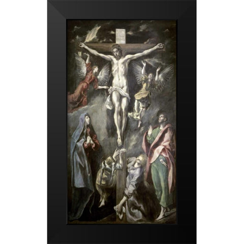 Crucifixion Black Modern Wood Framed Art Print by El Greco