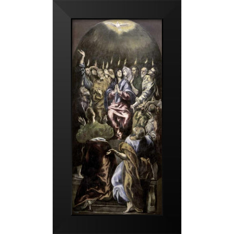 Pentecost Black Modern Wood Framed Art Print by El Greco