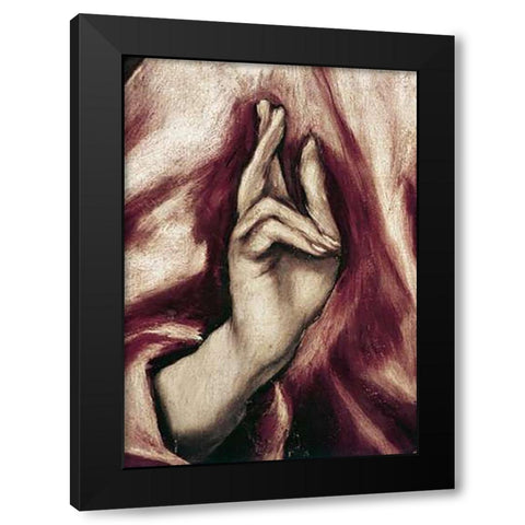 The Redeemer - Detail Black Modern Wood Framed Art Print with Double Matting by Greco, El