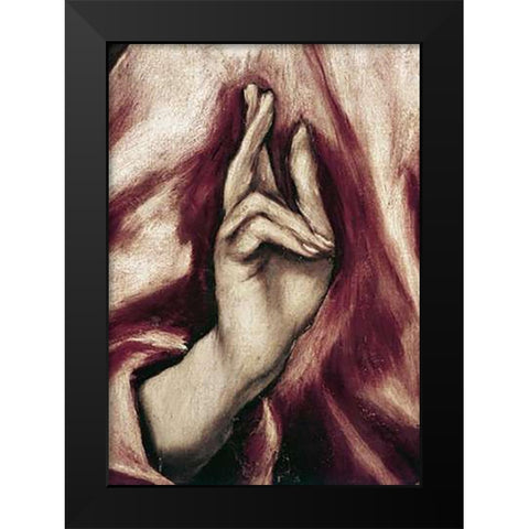 The Redeemer - Detail Black Modern Wood Framed Art Print by Greco, El