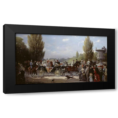 Frederich II and Victoria On The Way To Potstam Black Modern Wood Framed Art Print with Double Matting by Eschwege, F.A. Elmar