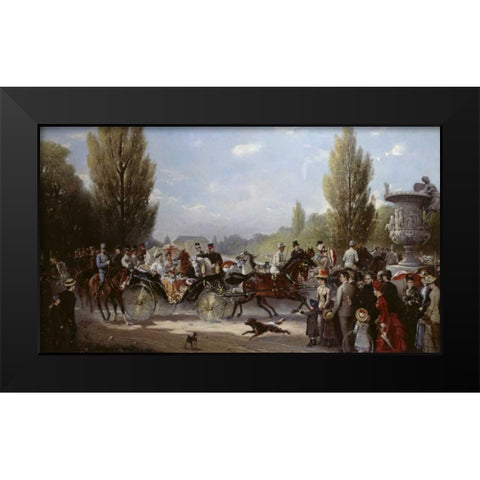 Frederich II and Victoria On The Way To Potstam Black Modern Wood Framed Art Print by Eschwege, F.A. Elmar