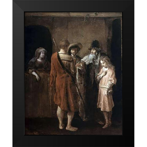 Farewell of Benjamin Black Modern Wood Framed Art Print by Fabritius, Carel