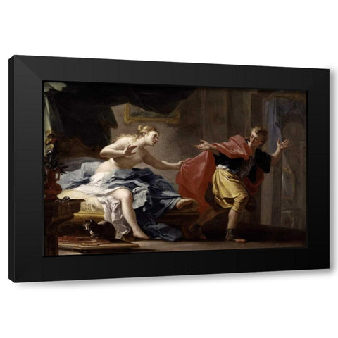 Joseph and Potiphars Wife Black Modern Wood Framed Art Print by Falciastore, Filippo