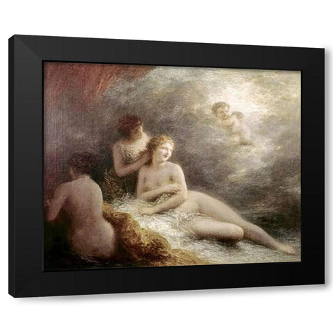 Toilette De Venus Black Modern Wood Framed Art Print with Double Matting by Latour, Henri Fantin