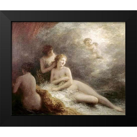 Toilette De Venus Black Modern Wood Framed Art Print by Latour, Henri Fantin
