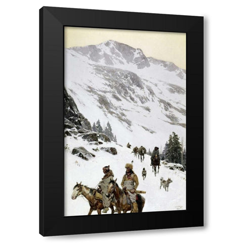 Over The Divide Black Modern Wood Framed Art Print with Double Matting by Farny, Henry Francois