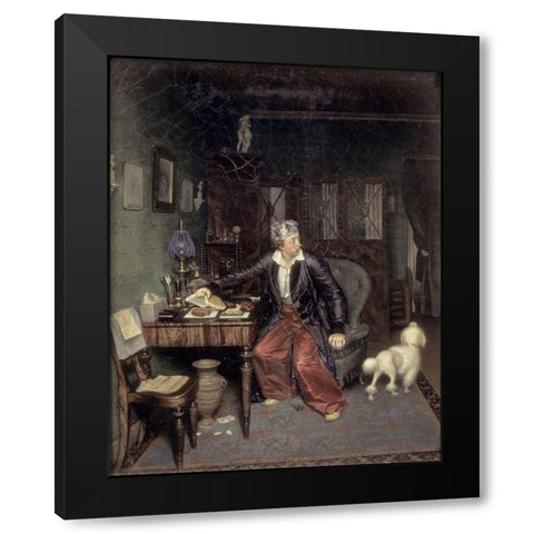 Breakfast of The Aristocrat Black Modern Wood Framed Art Print by Fedotov, Pavel Andreevic