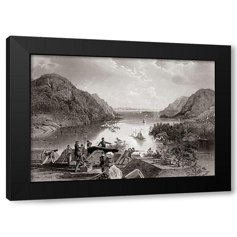 West Point and The Highlands Black Modern Wood Framed Art Print with Double Matting by Fenn, Henry