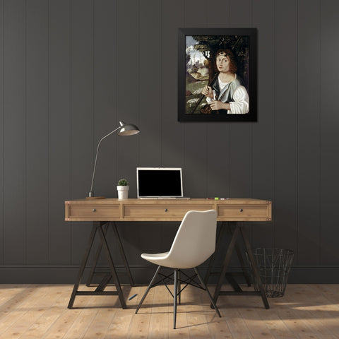 Good Shepherd Black Modern Wood Framed Art Print by Ferrarese, Sebastino
