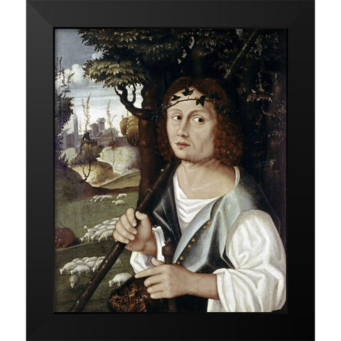 Good Shepherd Black Modern Wood Framed Art Print by Ferrarese, Sebastino