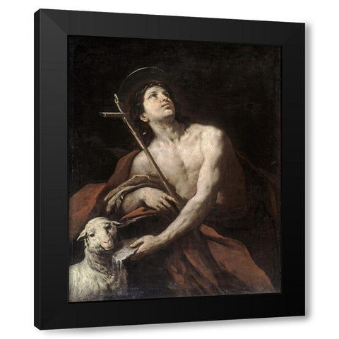 Saint John The Baptist Black Modern Wood Framed Art Print by Ferraro, Orazio