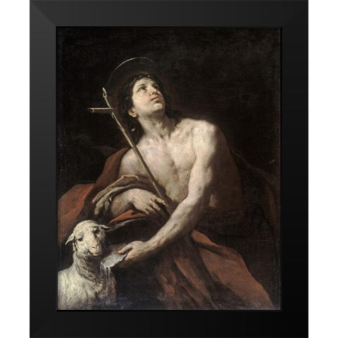 Saint John The Baptist Black Modern Wood Framed Art Print by Ferraro, Orazio