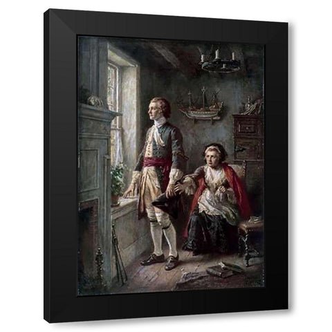 Call of The Sea Black Modern Wood Framed Art Print with Double Matting by Gerome Ferris, Jean Leon