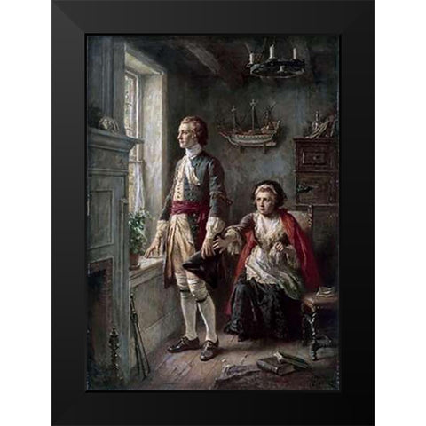 Call of The Sea Black Modern Wood Framed Art Print by Gerome Ferris, Jean Leon