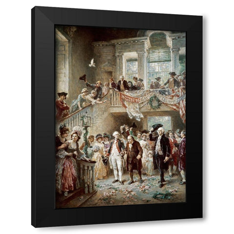 Constitutional Convention Black Modern Wood Framed Art Print by Ferris, Jean Leon Gerome